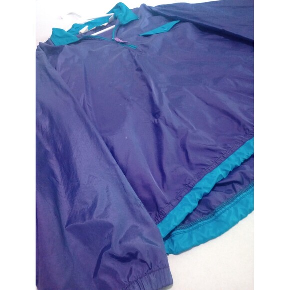 90's Vintage L. L. Bean 1/4 Zip Windbreaker Purple and Turquoise Size XL - Picture 3 of 11